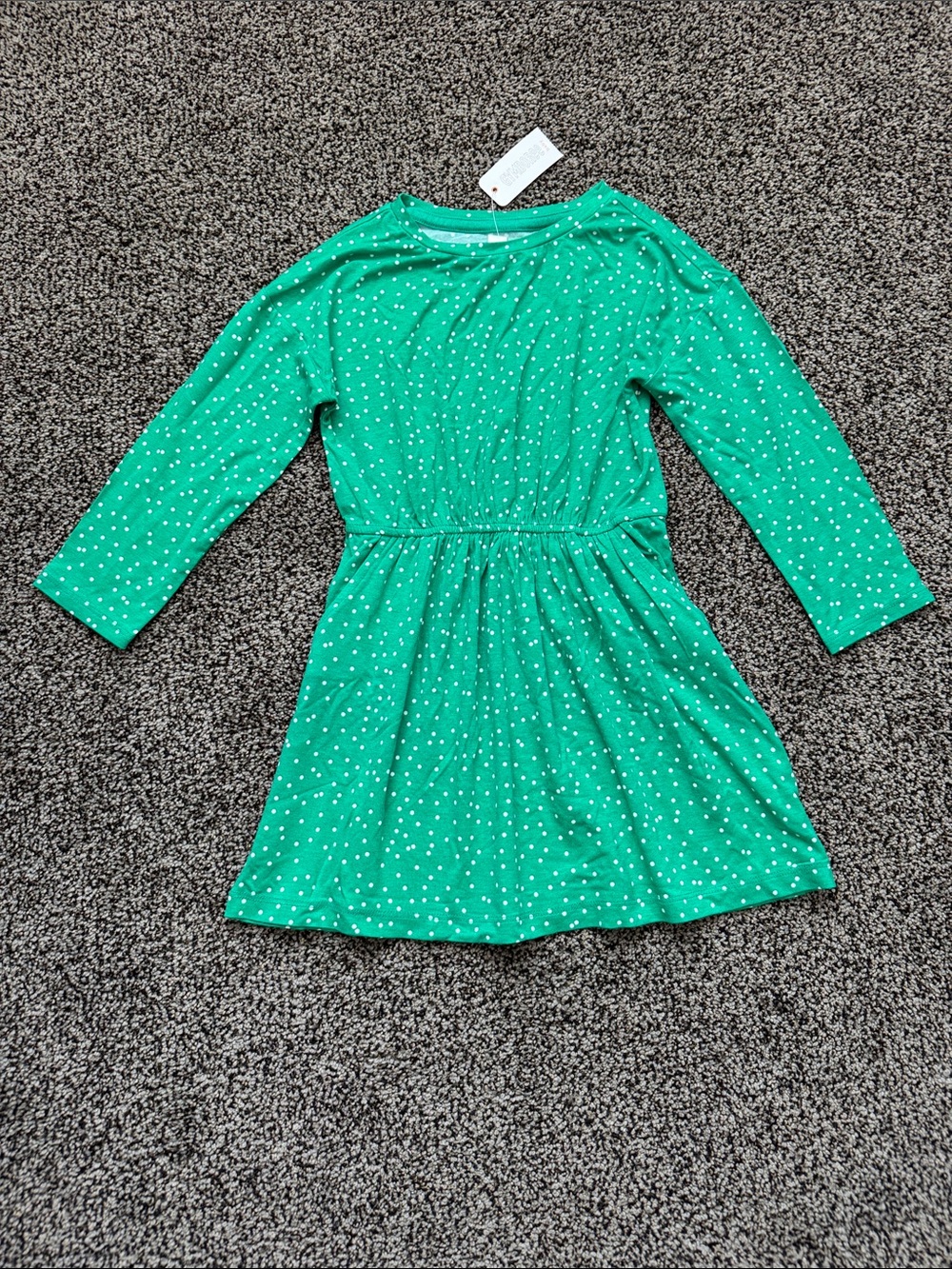 New! Gymboree Green Polka Dot Long Sleeve Dress